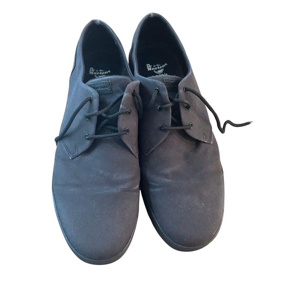 Dr. Martens Cavell Canvas Shoes Mens Black Low Top 3-Eye Sneakers SoftWair